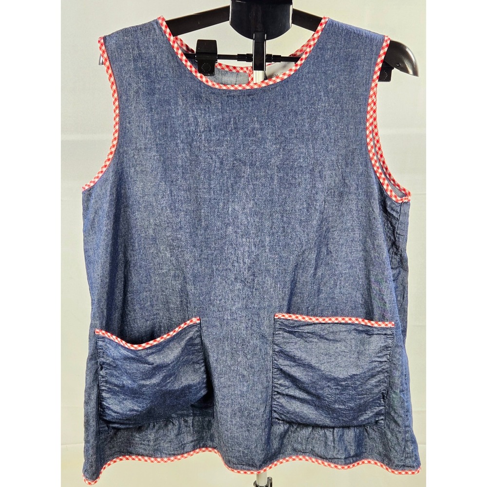 Women's Vermont Country‎ Store Large Open Back Lagenlook Apron Cottagecore